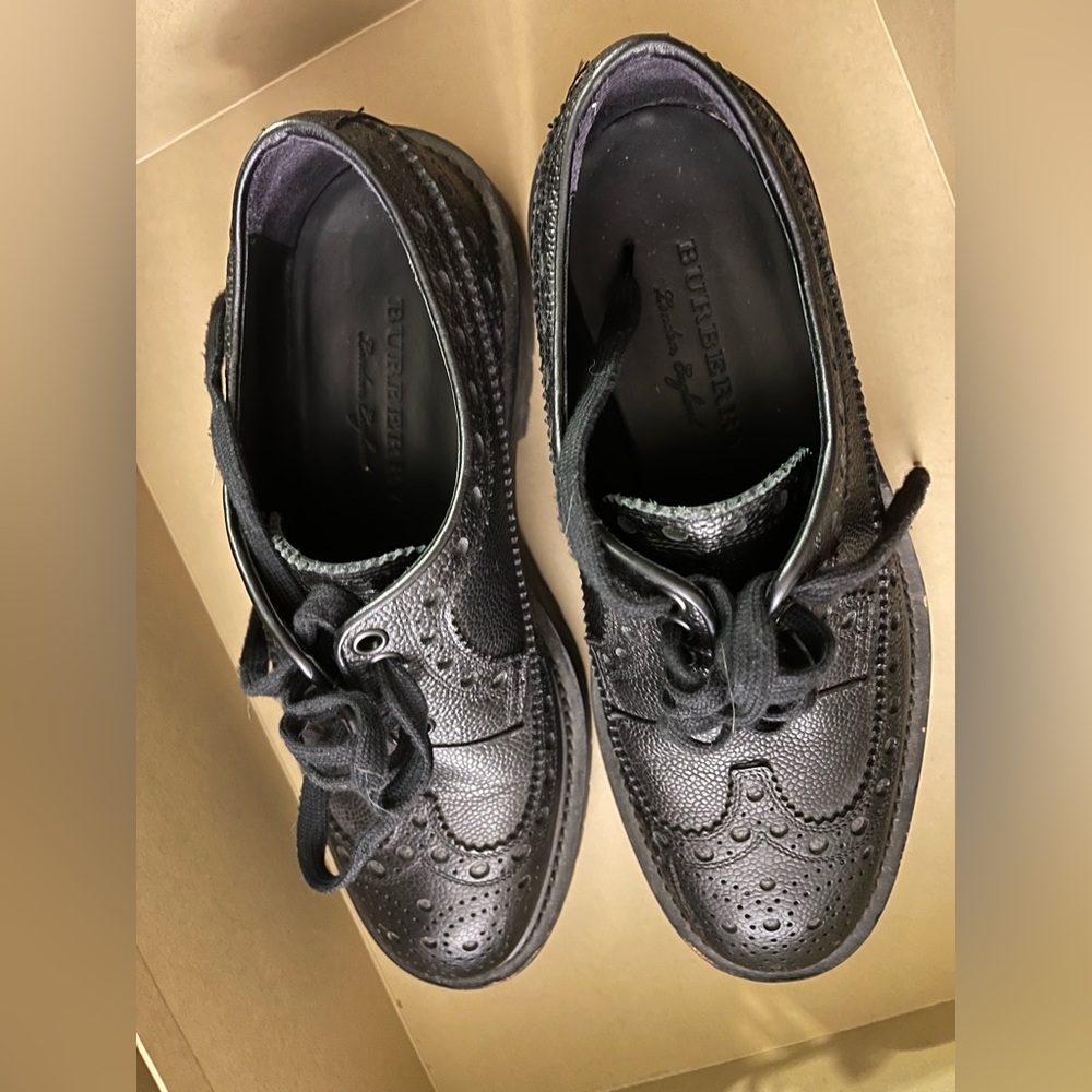 Burberry Men leather shoes black 39.5 - Picture 3 of 4